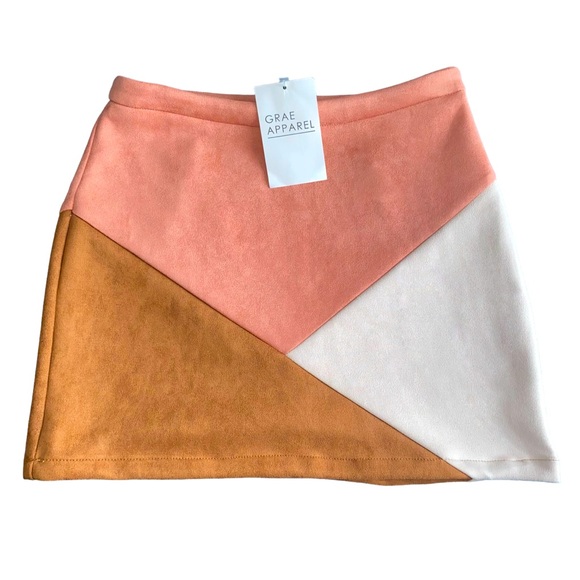 Grae Apparel Suede Color block Skirt - Women’s small - Picture 3 of 4